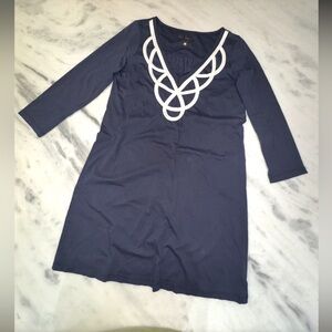 Lilly Pulitzer Blaire V Neck Navy A-Line Dress Size Medium